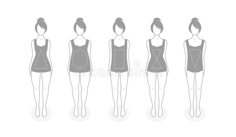 Tipologie Di Figure Illustrative Vettoriali Icone Forme Del Corpo Umano Set Di Tipi Di Cifre Femminili Design Semplice Illustrazione Vettoriale Illustrazione Di Apparenza People