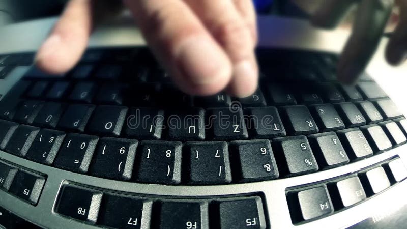 Tipos de usuário texto em um teclado de computador