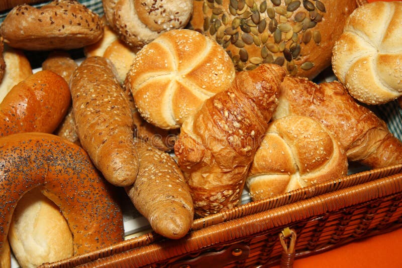 Different kinds of bread in the basket. Different kinds of bread in the basket