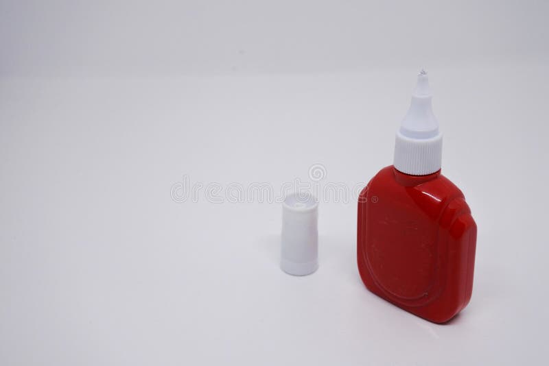 Tipp-Ex correction fluid with a red container serves to cover or erase errors in writing using a pen. Tipp-Ex correction fluid with a red container serves to cover or erase errors in writing using a pen