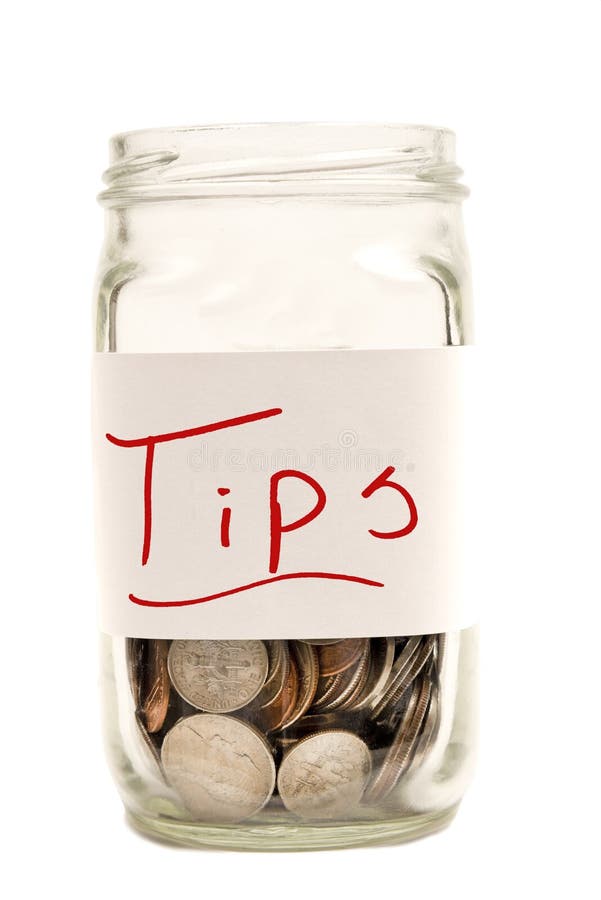 Tips Jar XXXL Isolated on White Stock Image - Image of coins, finances ...