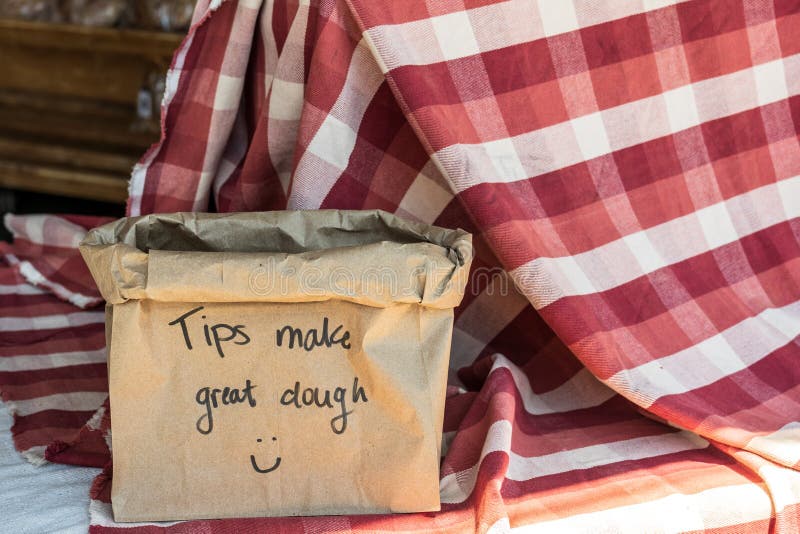 Tips Make Great Dough on a brown paper bag royalty free stock photo