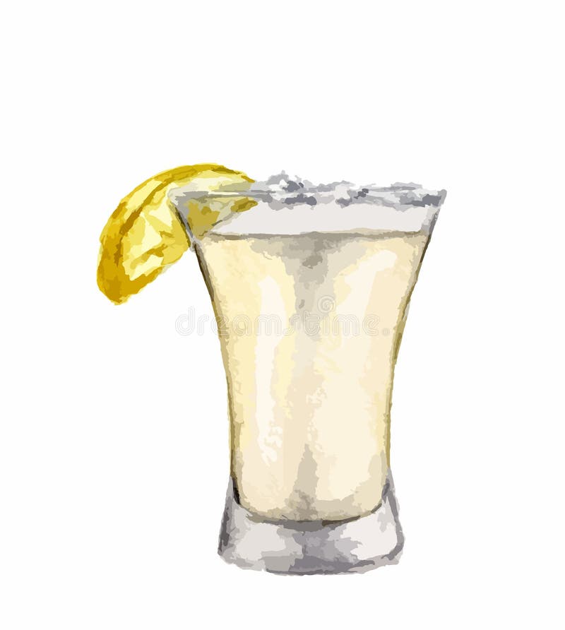 Tir de tequila d'aquarelle illustration libre de droits Tir de tequila d'aquarelle illustration libre de droits