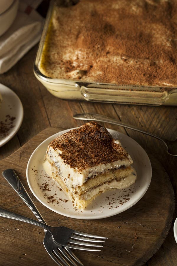 Tiramisu Caseiro para a Sobremesa fotografia de stock