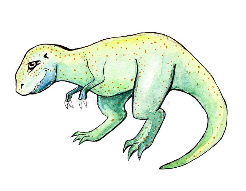 Desenho animado de dinossauro verde bonito no fundo - Stockphoto #27977684