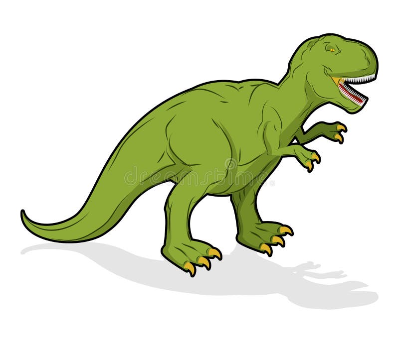 Desenho animado tiranossauro rex réptil pré-histórico grande