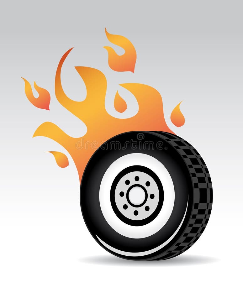 Tire burning stock vector. Illustration of object, motion - 25834643