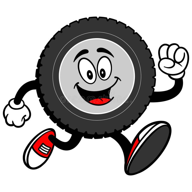 Tire Cartoon Running stock vector. Illustration of repair - 81997072