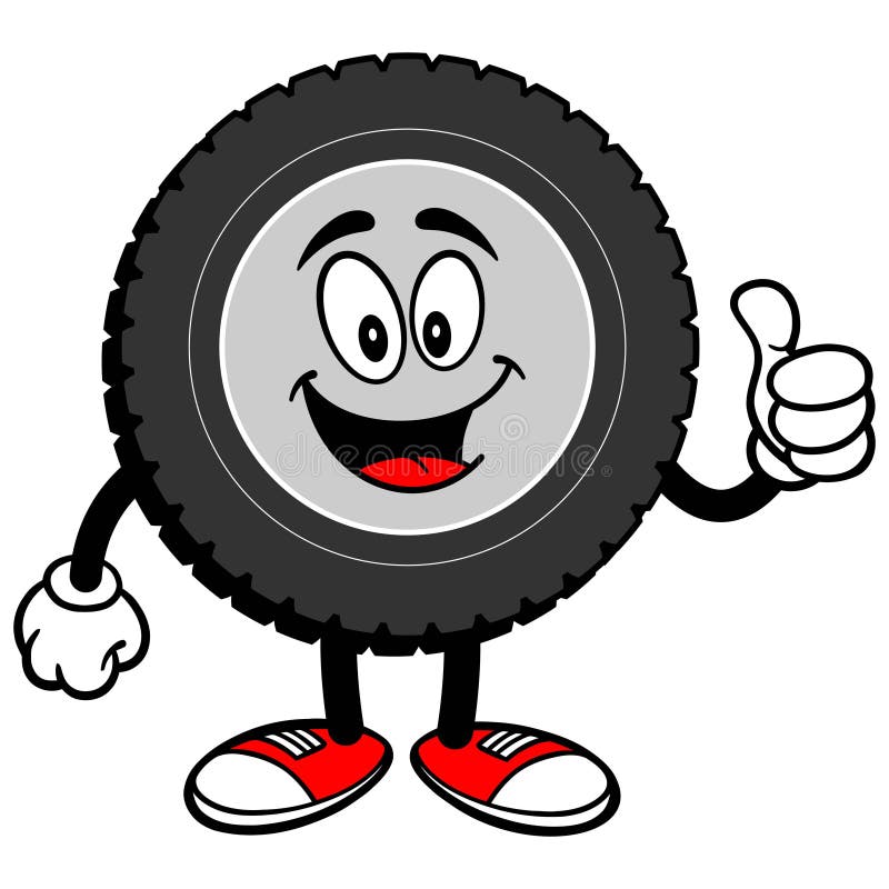 Tire Cartoon Waving stock vector. Illustration of repair - 81997604