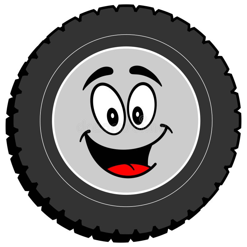 Tire Cartoon stock vector. Illustration of mascot, cartoon - 81993625