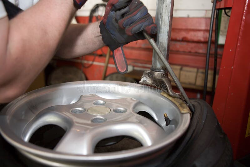 Tire repair stock photo. Image of wheel, removing, tire 8687158