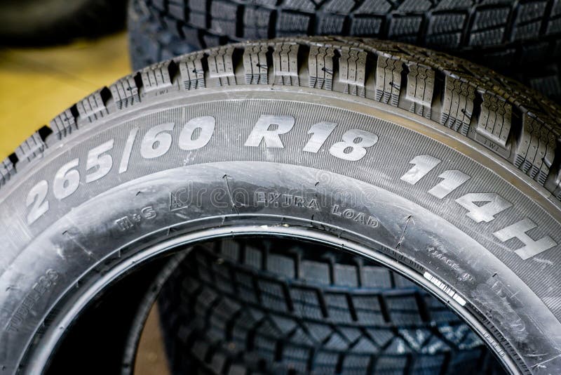 Tire Side View with Indication of Tire Width and Height, Wheel Diameter