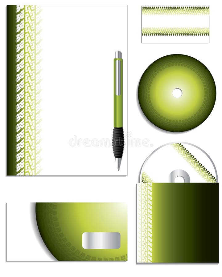 Tire track company vector set stock illustration Tire track company vector set stock illustration