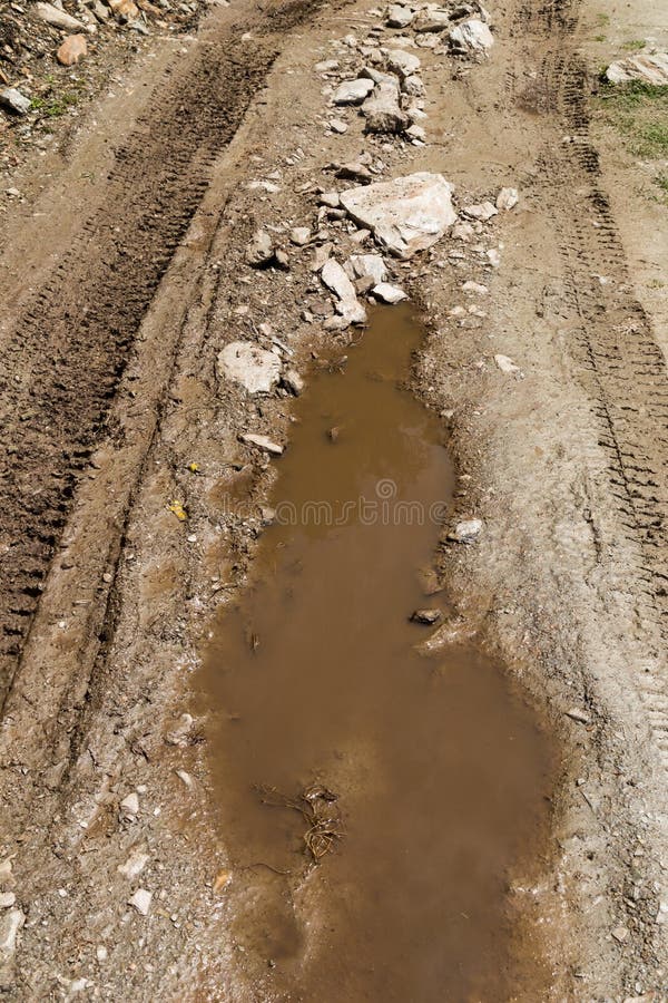 Tire tracks on muddy dirt road royalty free stock image Tire tracks on muddy dirt road royalty free stock image