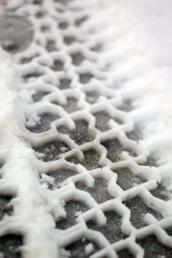 Tire tracks in snow full
