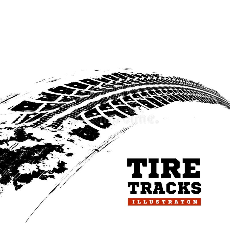 Tire tracks on white