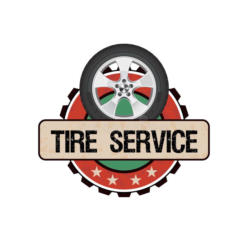 Tire wheel service stock vector. Illustration of title 96218487
