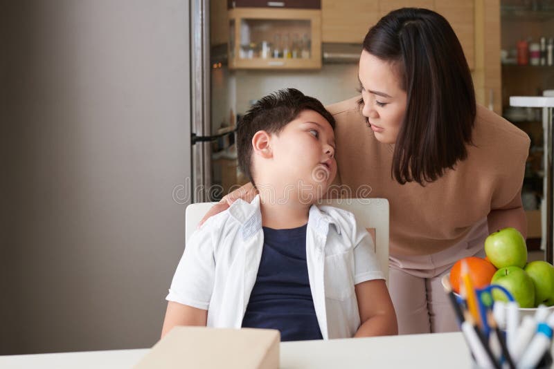 Tired Boy Complaining about Assignments Stock Image Image of complain