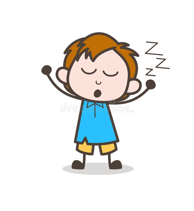 Tired Boy Yawning Face - Cute Cartoon Kid Vector Stock Illustration -  Illustration of schoolboy, preschooler: 102502013