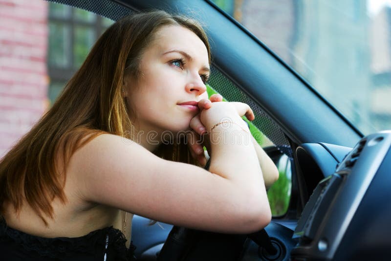 Tired driver. stock image