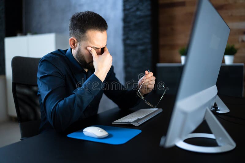 Tired Exhausted Eye Pain stock photo. Image of retina 263592944