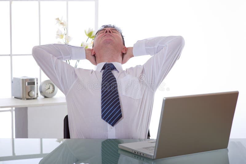 Tired Manager at work stock images Tired Manager at work stock images