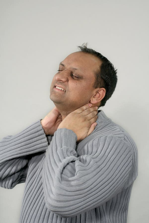 Tired and neck massage stock photography