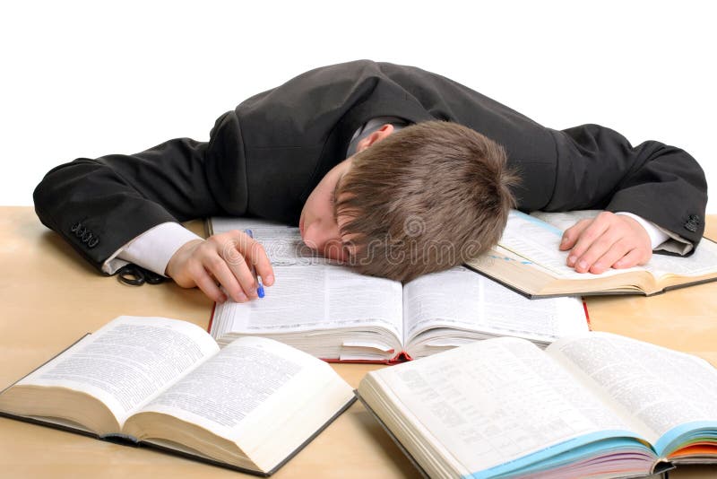 Tired student stock images