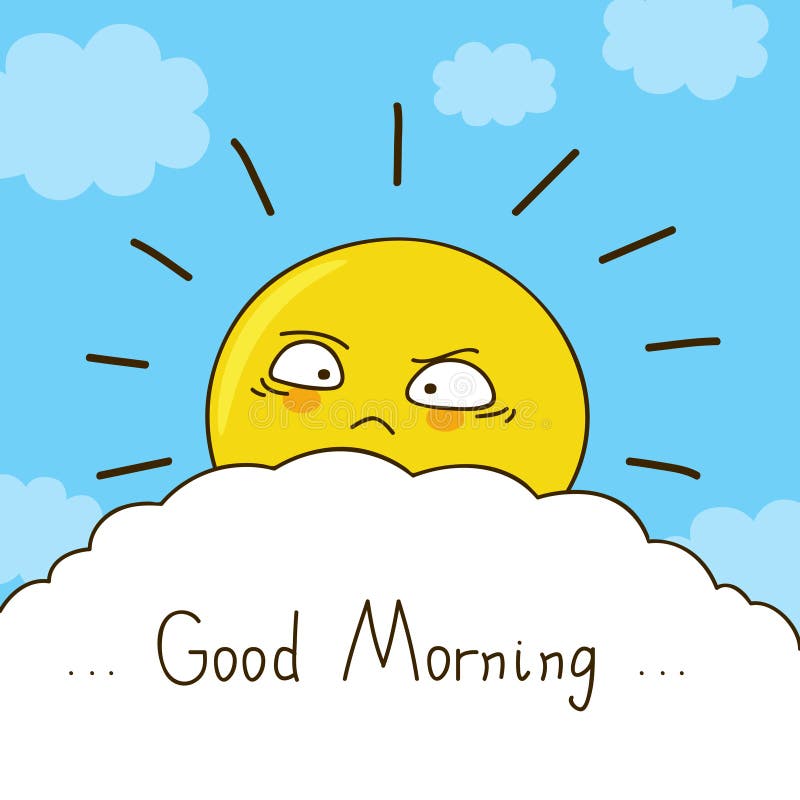Tired Sun Wishes You Good Morning Stock Vector - Illustration of ...