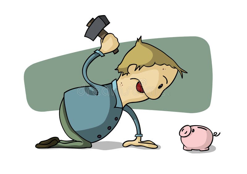 Casser la tirelire illustration stock