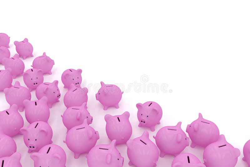 Tirelires dans un coin avec espace pour texte illustration libre de droits