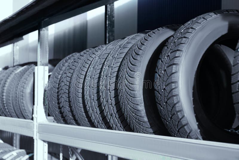Tires on Rack in Car Stock Image Image of auto, background