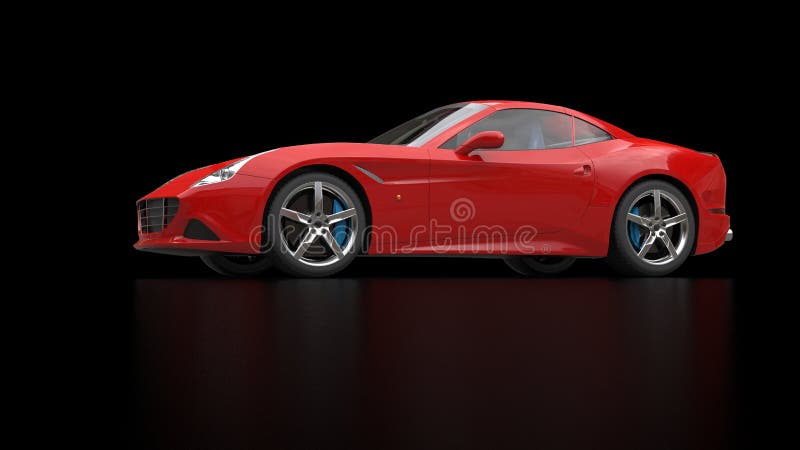 Tiro automobilístico do baixo ângulo dos esportes rápidos vermelhos impressionantes foto de stock royalty free Tiro automobilístico do baixo ângulo dos esportes rápidos vermelhos impressionantes foto de stock royalty free