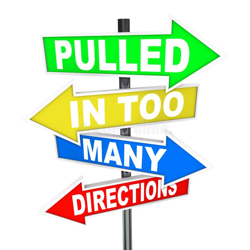 Tiré dedans trop d'inquiétude d'effort de signaux de directions illustration stock