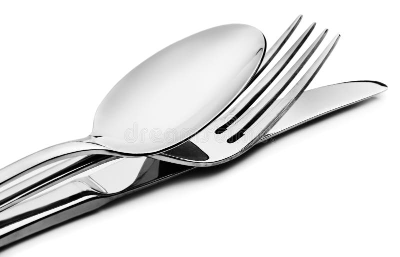 Tischbesteck - ein Löffel, eine Gabel und ein Messer