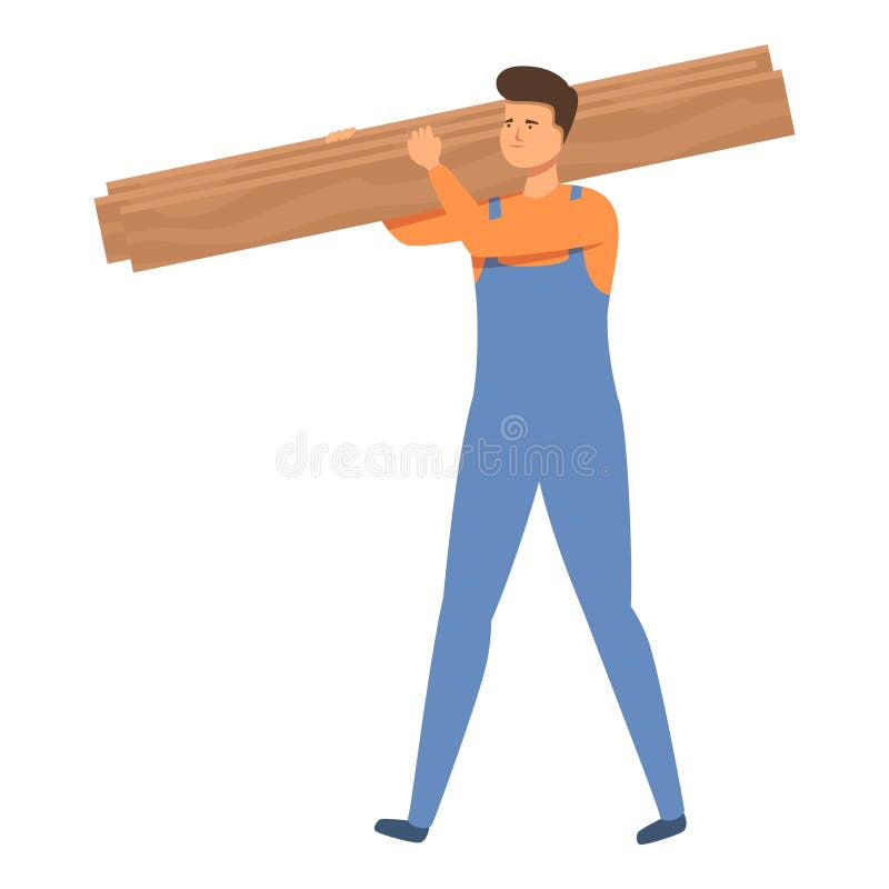 Carpenter take furniture parts icon cartoon vector. Wooden work. Home install. Carpenter take furniture parts icon cartoon vector. Wooden work. Home install