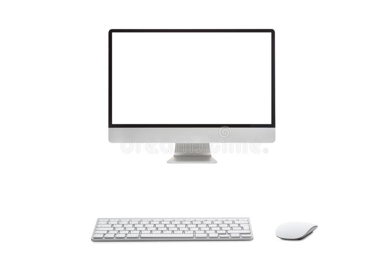 Tischrechner mit drahtloser Tastatur lizenzfreie stockfotos Tischrechner mit drahtloser Tastatur lizenzfreie stockfotos
