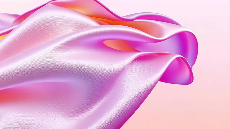 Tissu de flux Résumé Tissu rose et violet aux sous-tons jaunes créant une texture lisse et ondulée sur un fond dégradé illustration stock