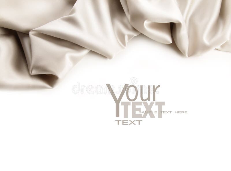Tissu luxueux de satin sur le blanc image libre de droits Tissu luxueux de satin sur le blanc image libre de droits