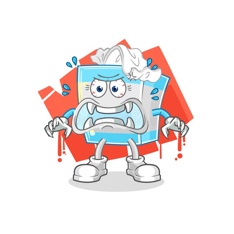 Tissue Box Monster Vector. Cartoon Character Stock Vector Illustration of cleanliness, alien