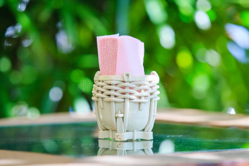 Tissue Paper Box Glass Table Restaurant Stock Photos Free & Royalty