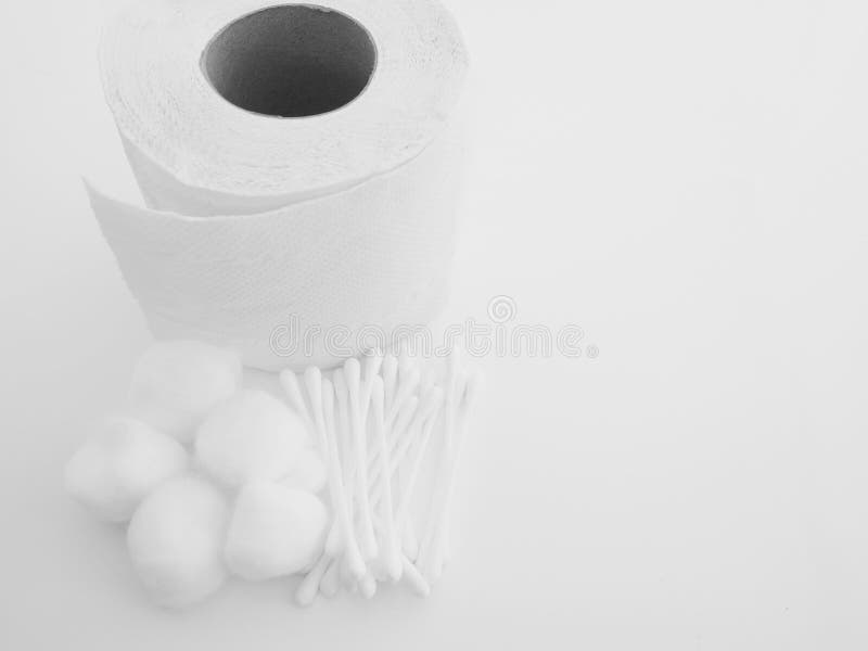 Tissue Paper, Cotton Ball and Cotton Buds Stock Image Image of