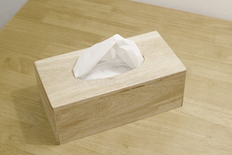Tissue paper in wooden box stock photo. Image of toilet 74579538