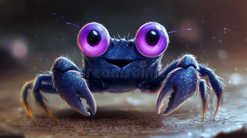 Titeln Majestic Celestial Crab avser en digital målning av en fantasy Crab royaltyfri foto