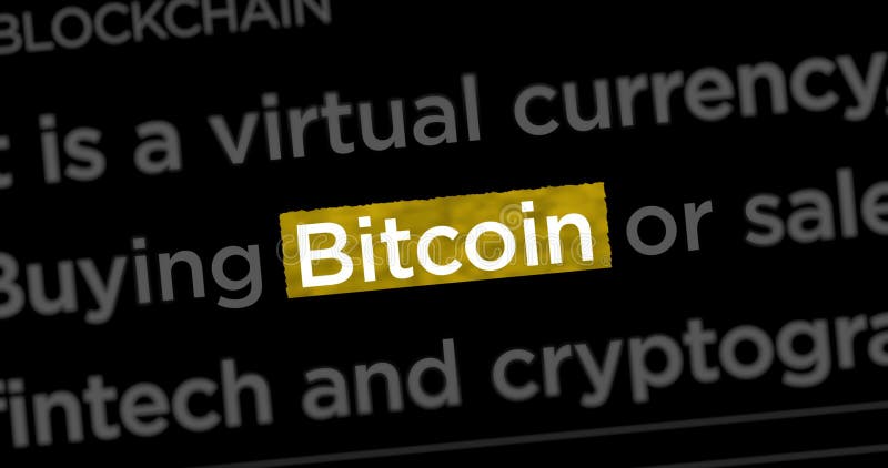 Titelnachrichten: Medien mit Bitcoin-Kryptowährungs-Animation stock abbildung