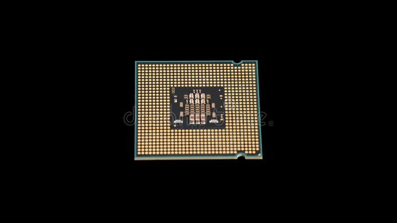 Title CPU, Processor. Computer central processor unit on black background royalty free stock photo