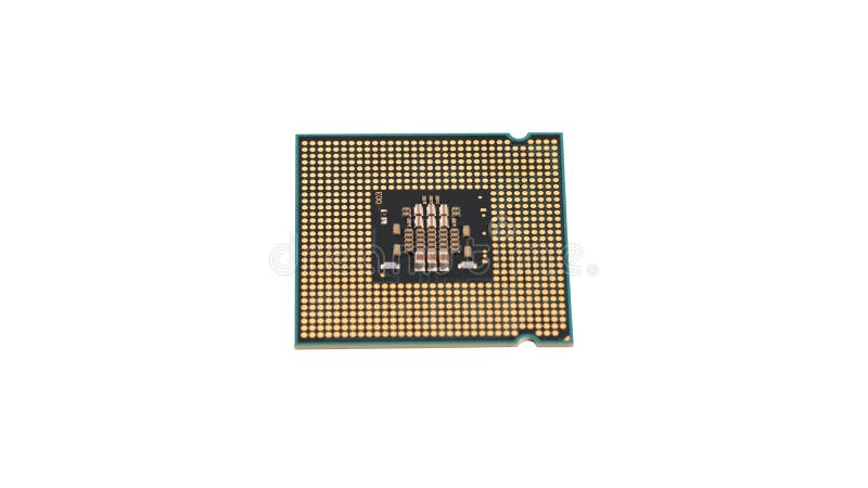 Title CPU, Processor. Computer central processor unit on white background royalty free stock photo