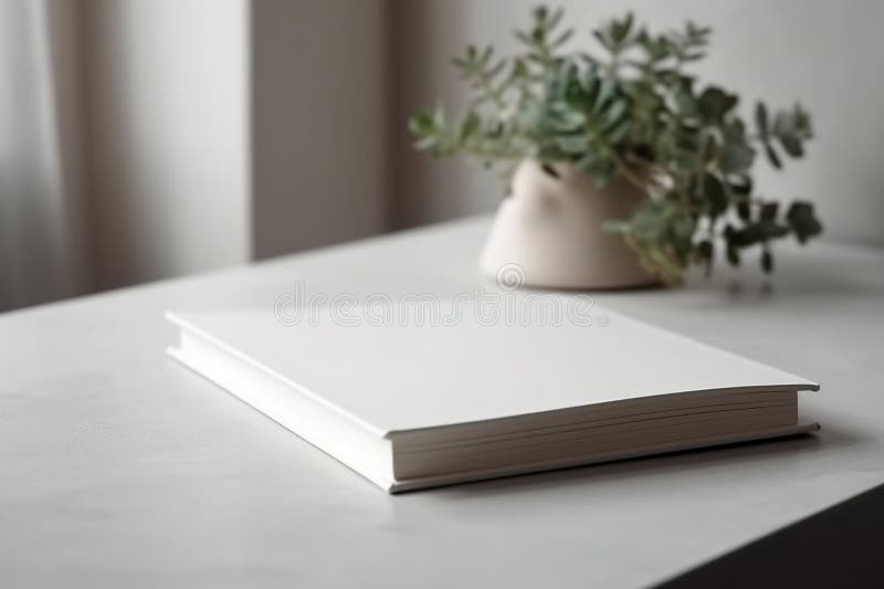 Ai Generative Blank Book Cover Mockup on White Background. 3d Rendering