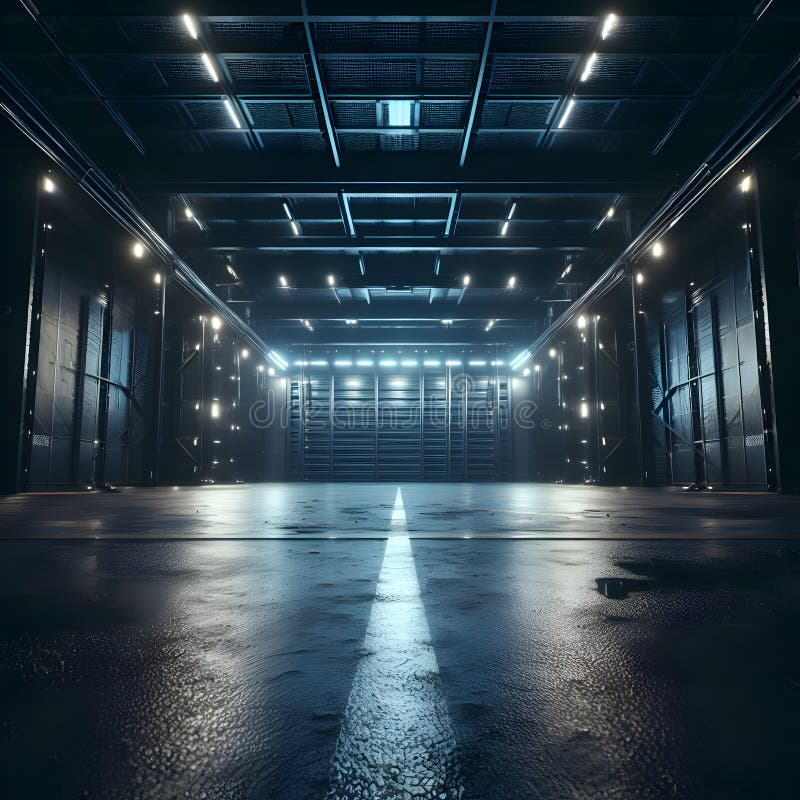 Technological Crossroads the Future of Metal Garages Stock Illustration