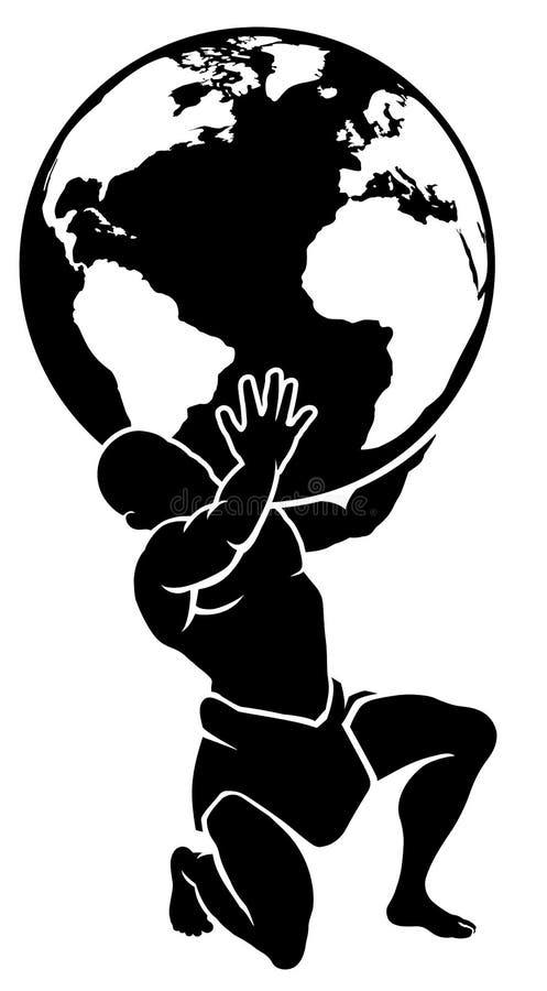 Titã do atlas que guarda o globo ilustração royalty free Titã do atlas que guarda o globo ilustração royalty free